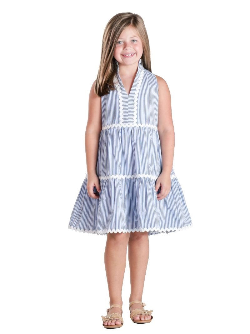 Youth SS Coastal Prep Dress - Blue