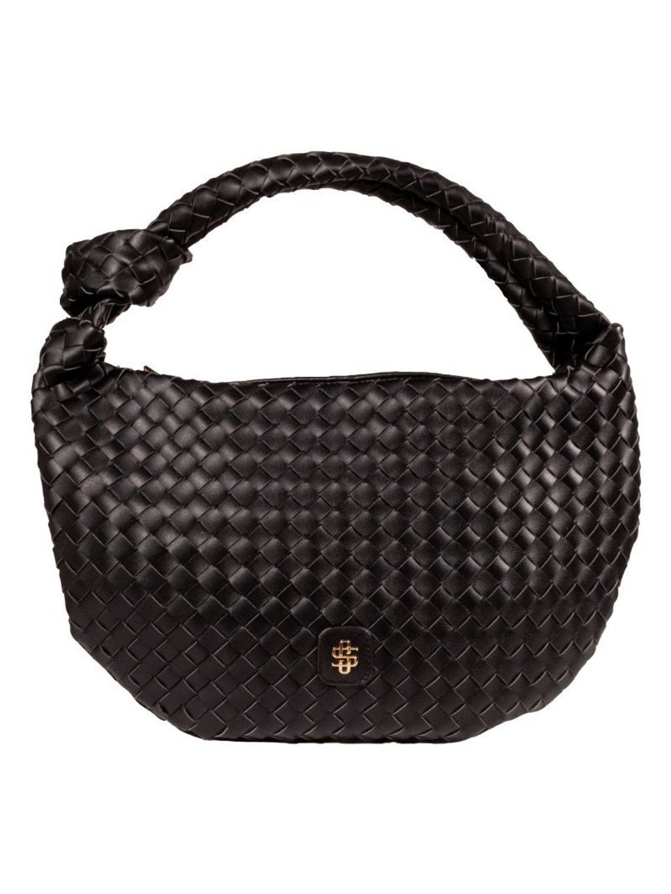 SS Knot Handle Woven Bag - Black