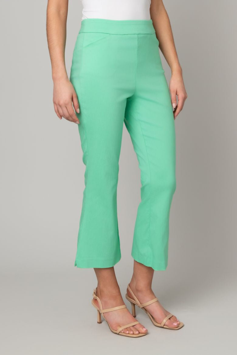 Pull On Millennium Cropped Flare Pant - Aqua