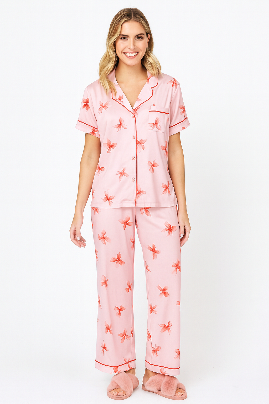 Pink Bow Super Soft Jersey PJ Set