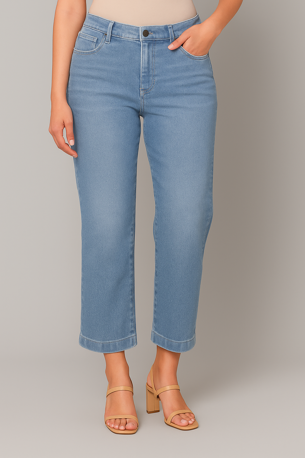 Heart of Pine Lt. Wash Cropped Wide Leg Jean