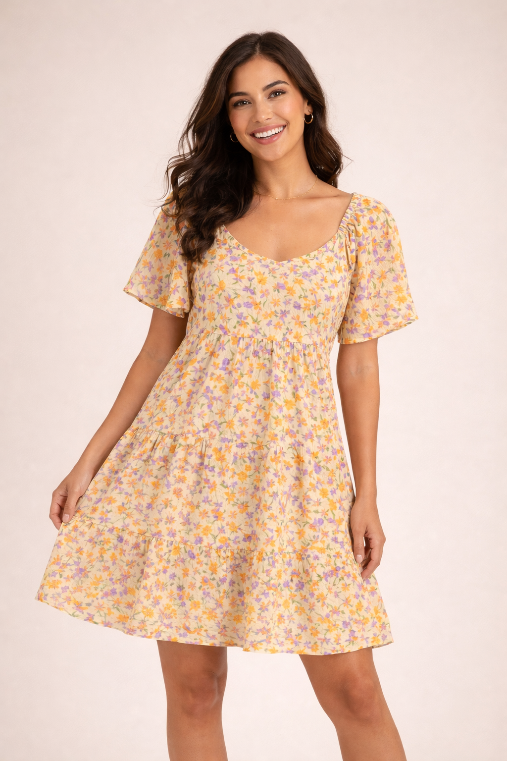 Butter Floral Challis Babydoll Dress