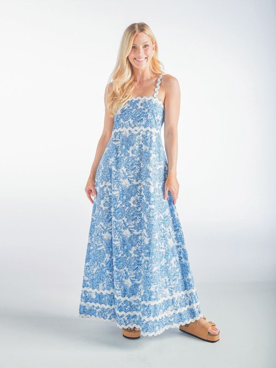 SS Floral Blue Maxi Dress