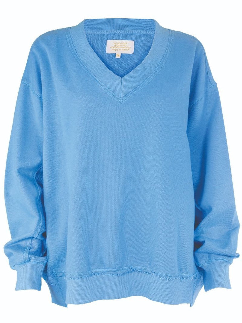 SS Pullover V-Neck Cyan Blue Simply Southern