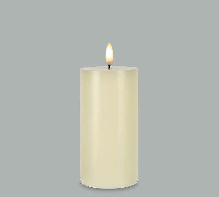 Patria 3D LED Ivory 6" Pillar Candle – Realistic Flameless Wax Candle
