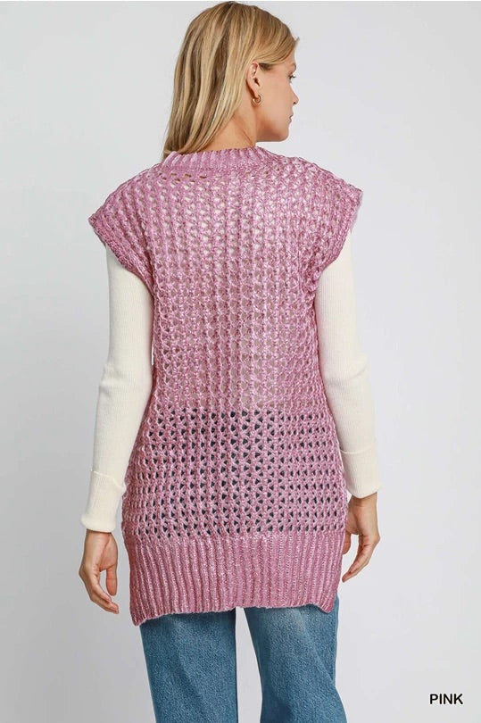 Umgee Metallic Foil Sweater Tunic Umgee
