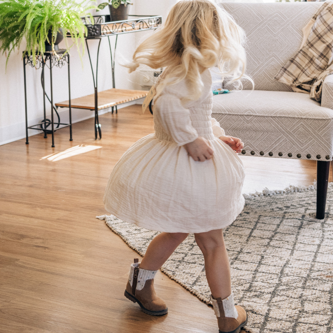 Muslin Puffed Sleeve Mommy & Me Dress - Child: 8-9Y