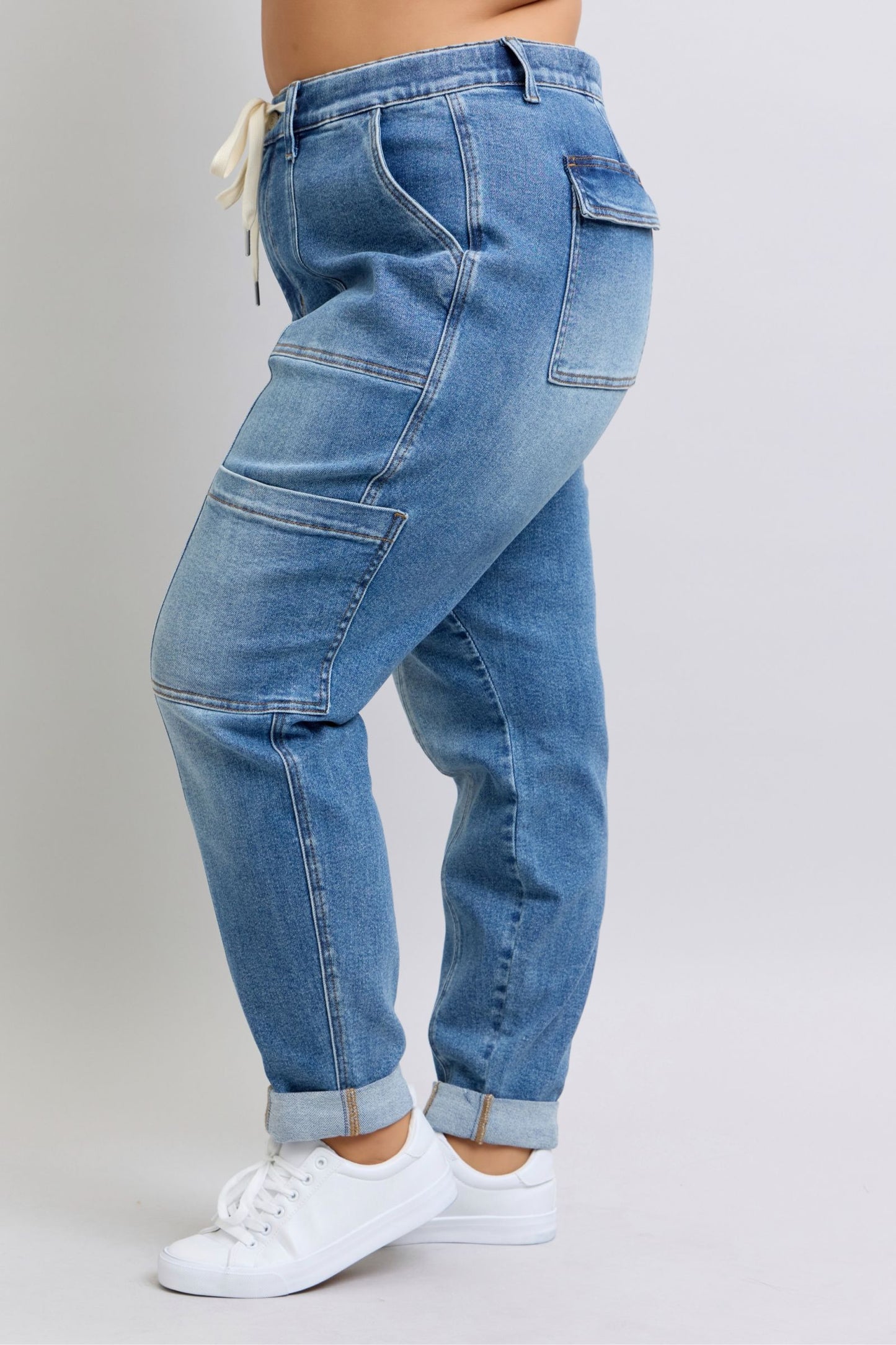 PLUS Judy Blue HW Cuffed Cargo Jogger Judy Blue