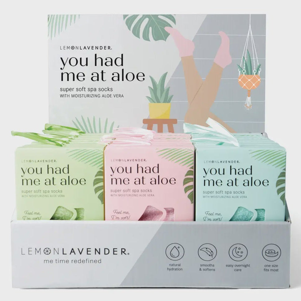 Lemon Lavender You Had Me At Aloe Super Soft Spa Socks