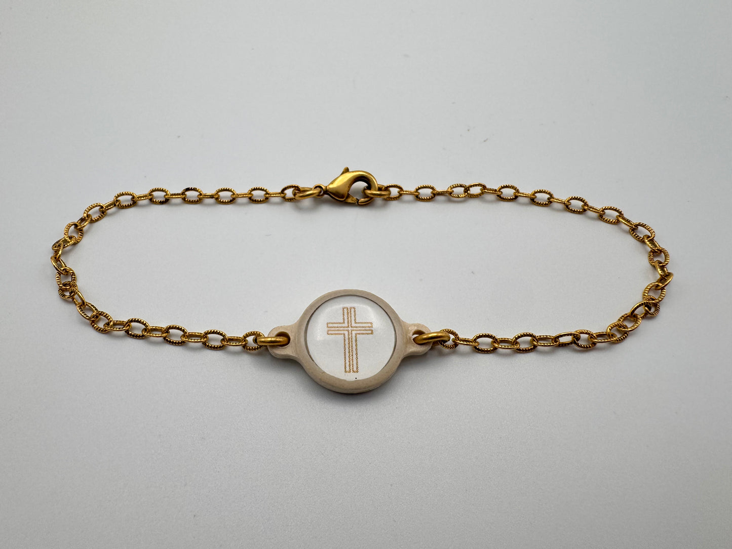 Survivor Series Bracelet - Gold + Vanilla Cross