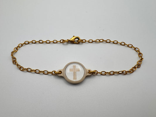 Survivor Series Bracelet - Gold + Vanilla Cross
