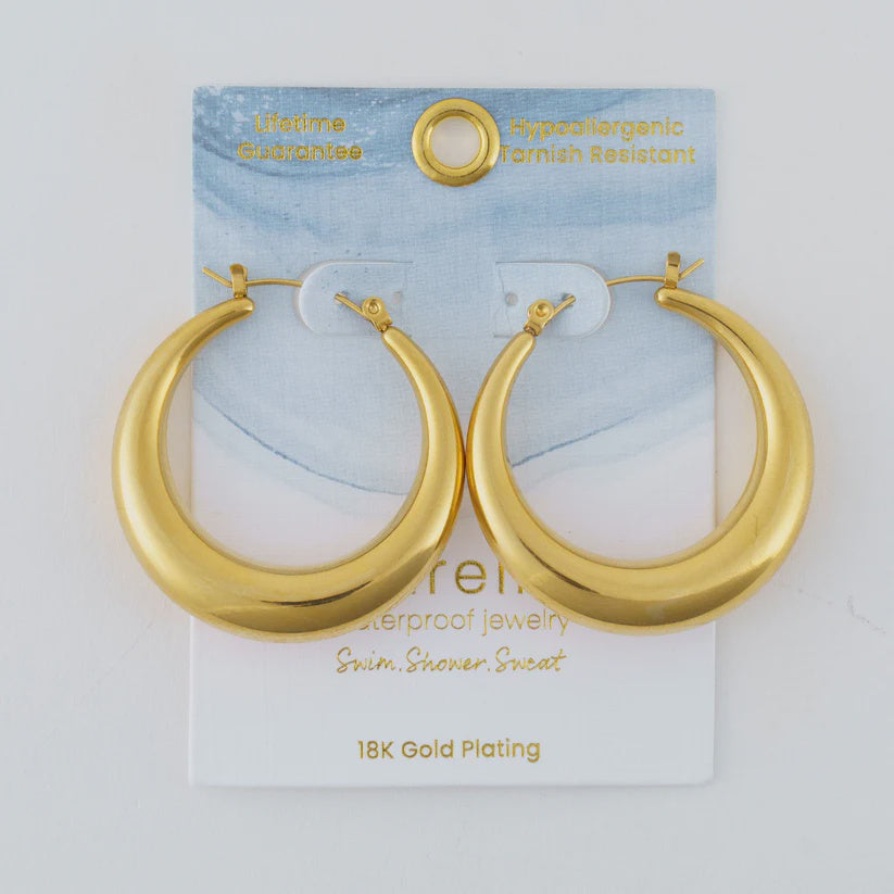 Narelle Waterproof Round Hoop Earrings