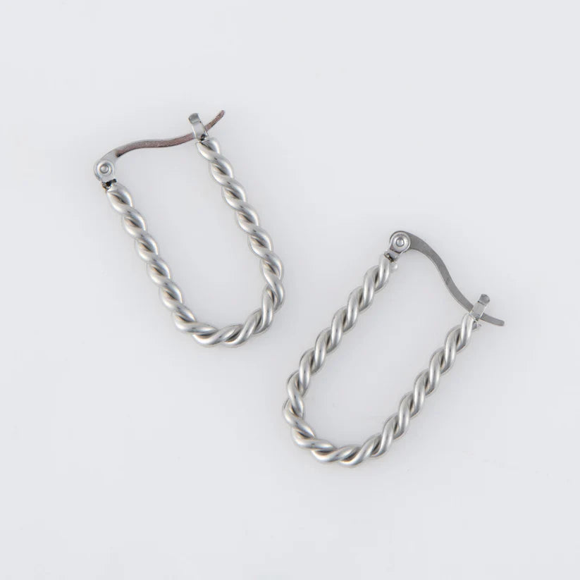 Narelle Waterproof Twisted Hoop Earrings