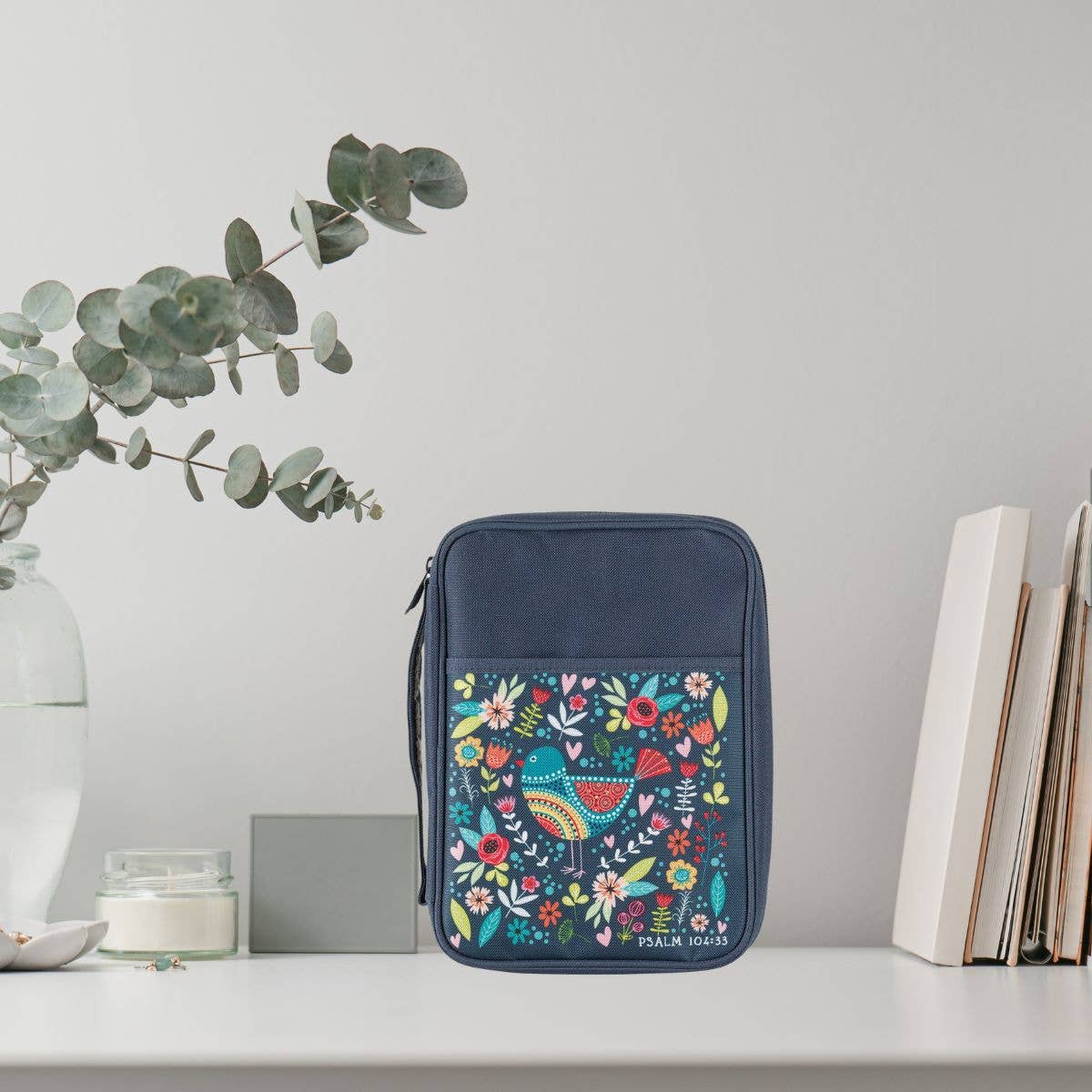 Bird & Floral Design Polyester Bible Cover