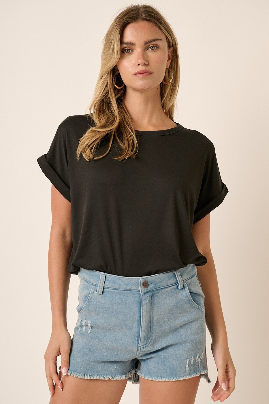 Soft Knit Dolman Sleeve Tee – Relaxed Fit Everyday Top