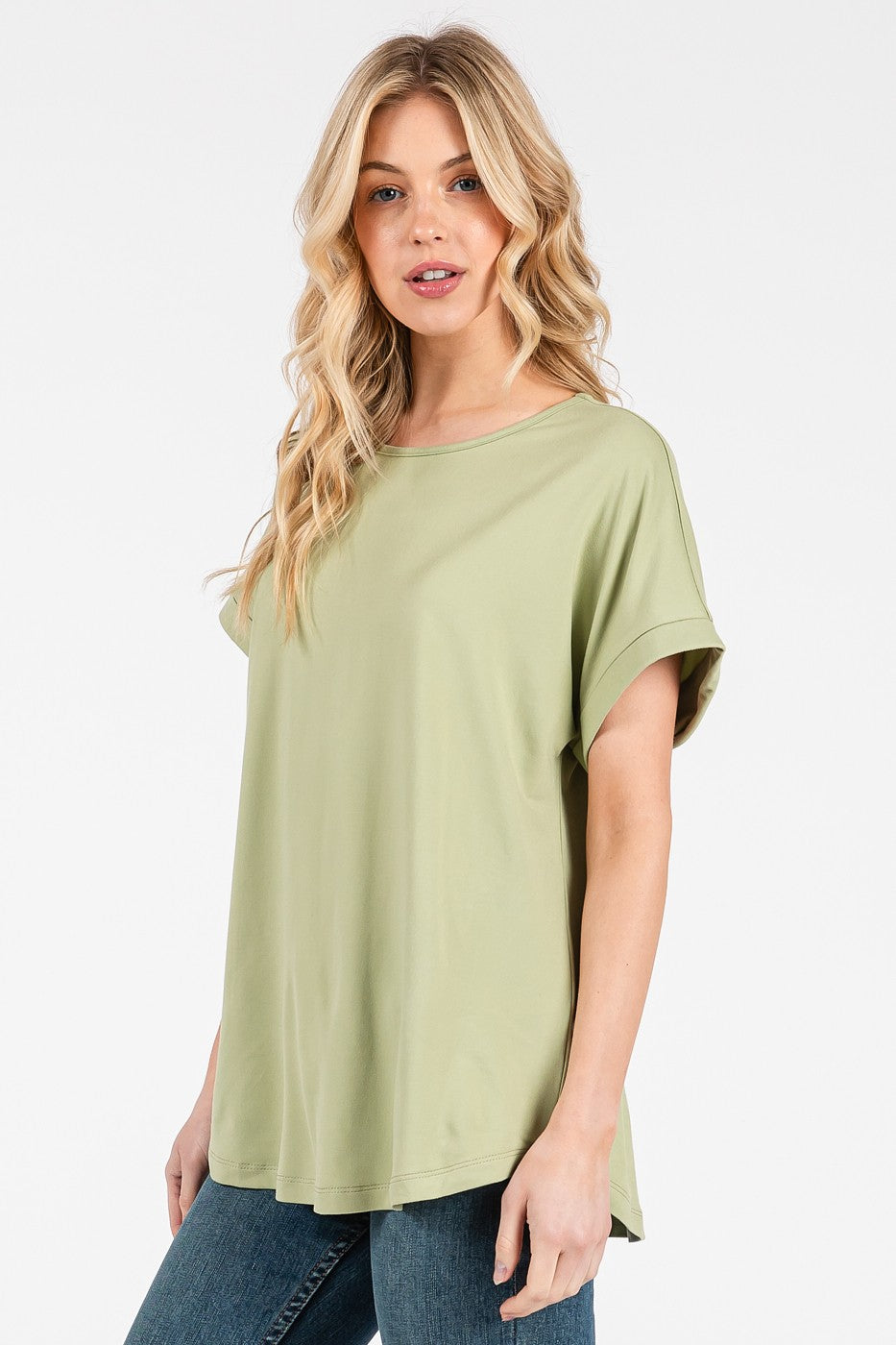Soft Knit Dolman Sleeve Tee – Relaxed Fit Everyday Top