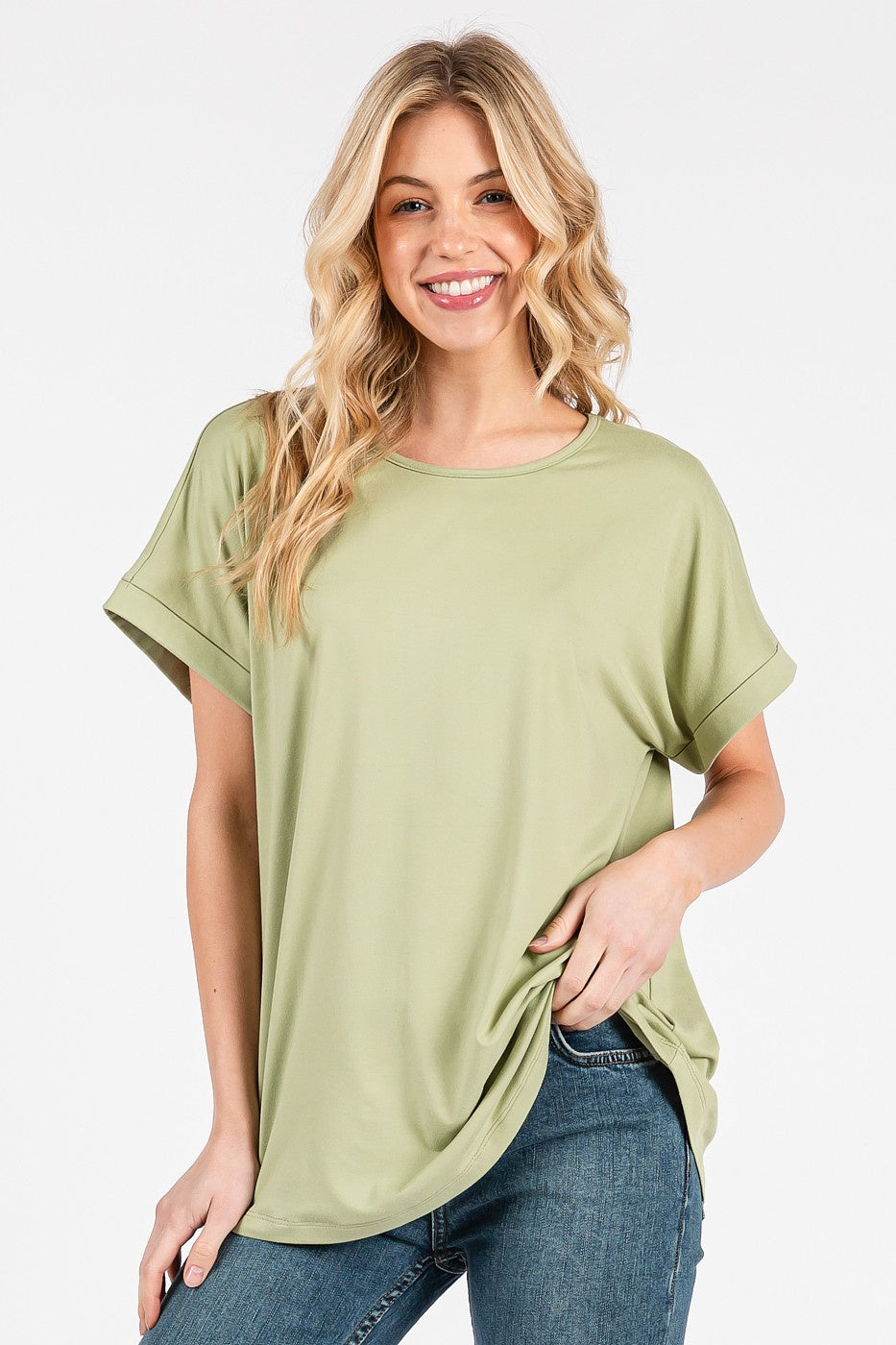 Soft Knit Dolman Sleeve Tee – Relaxed Fit Everyday Top