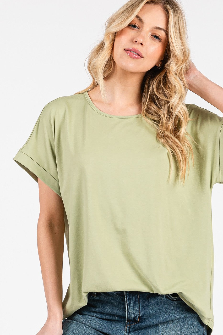 Soft Knit Dolman Sleeve Tee – Relaxed Fit Everyday Top