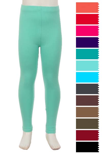 Kid's Buttery Soft Solid Colors Leggings: Black