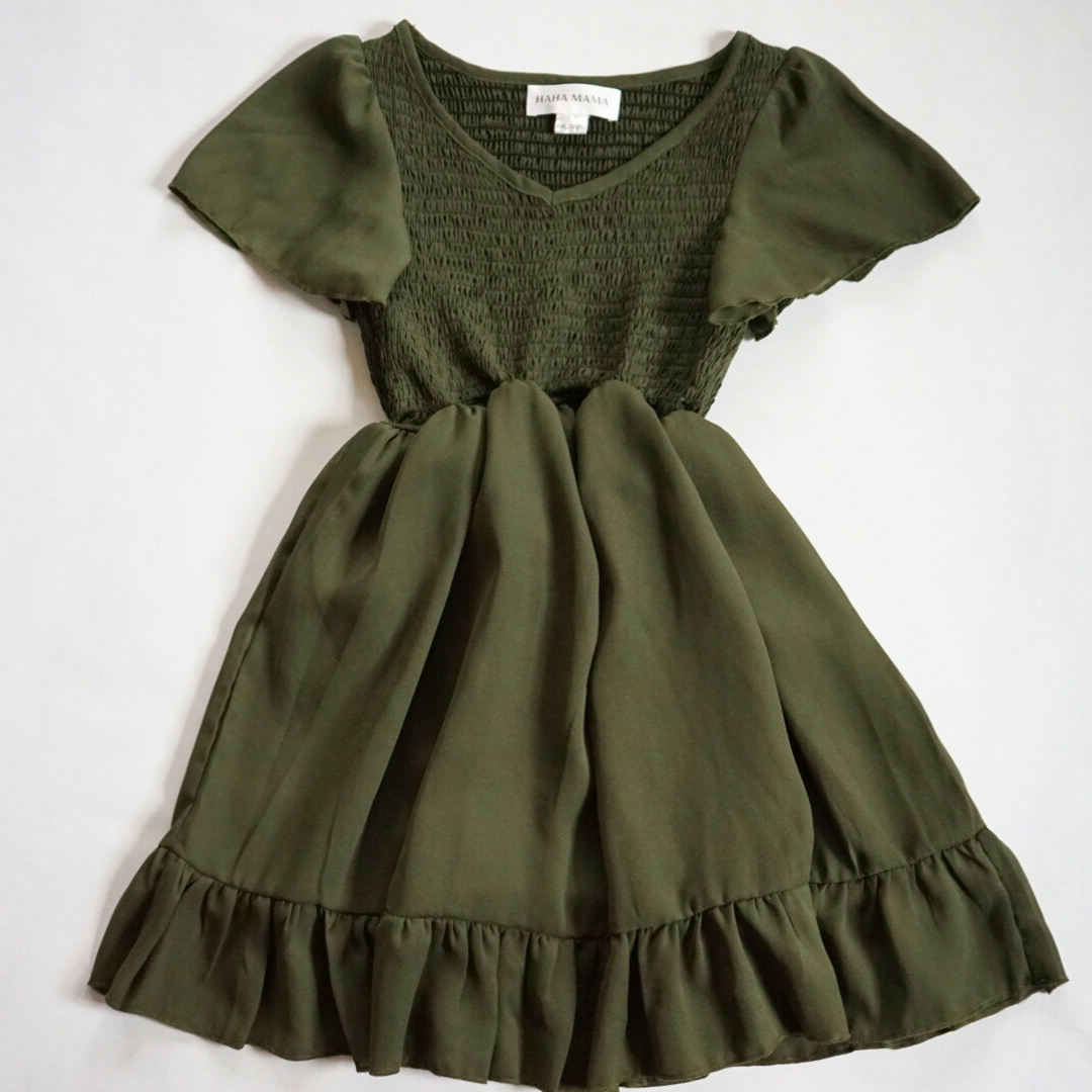 Dark Green Chiffon Dress - Child: 4-5T