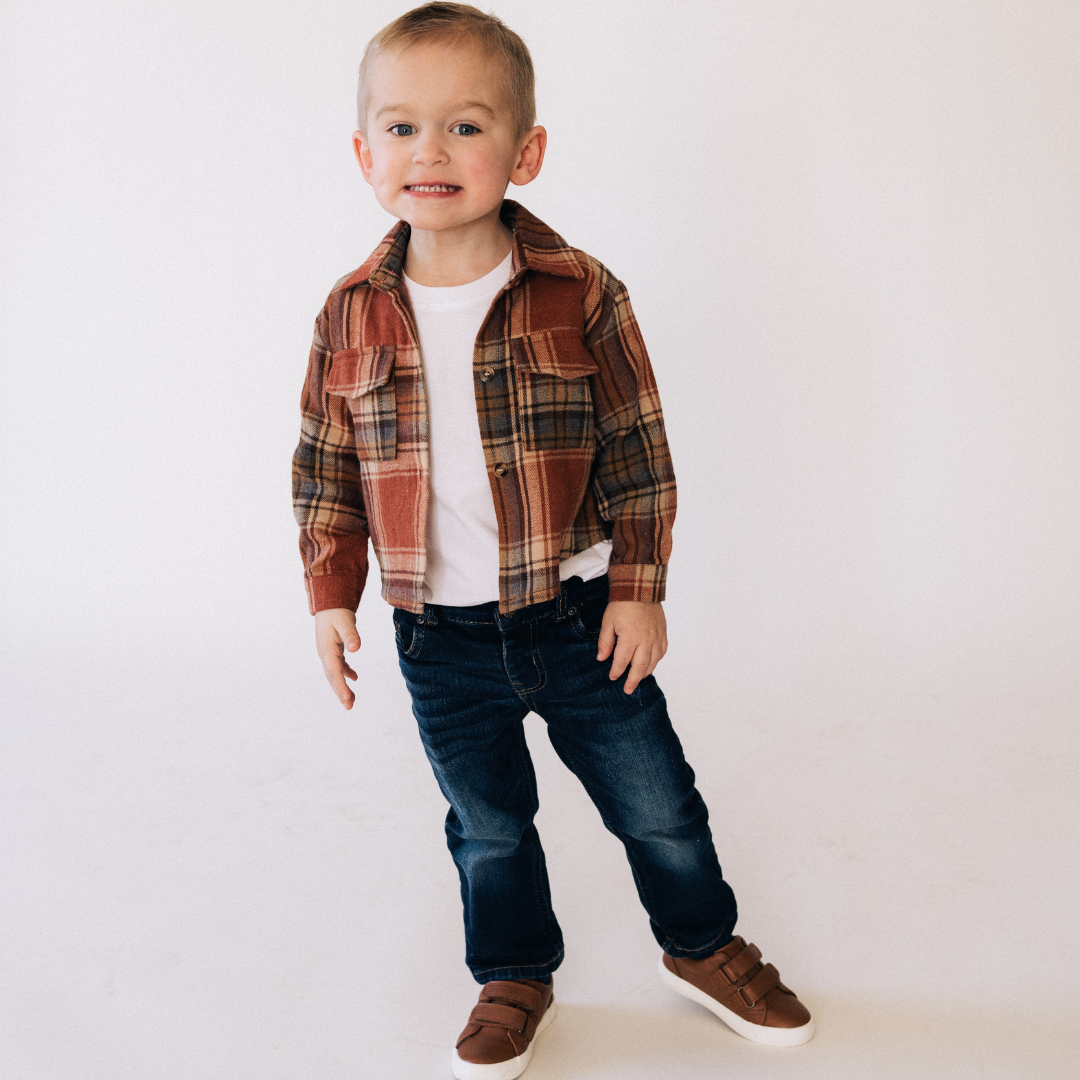 Lightweight Rust Flannel - Child: 3-4T