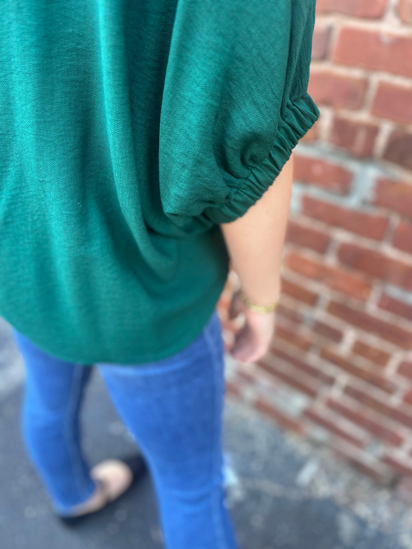 Entro Plaid Trim V-Neck Dolman Top – Holiday Chic