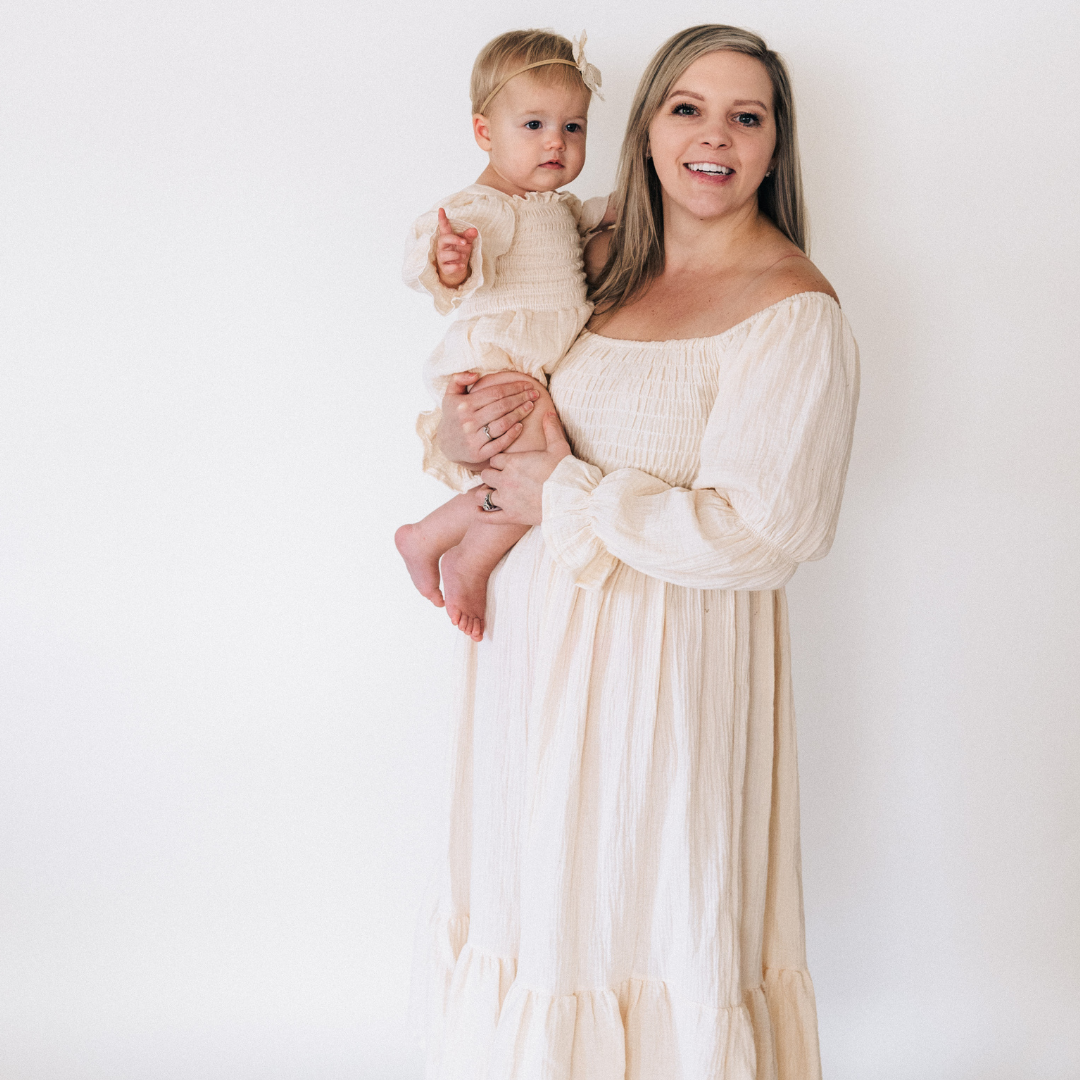 Muslin Puffed Sleeve Mommy & Me Dress - Infant: 9-12M
