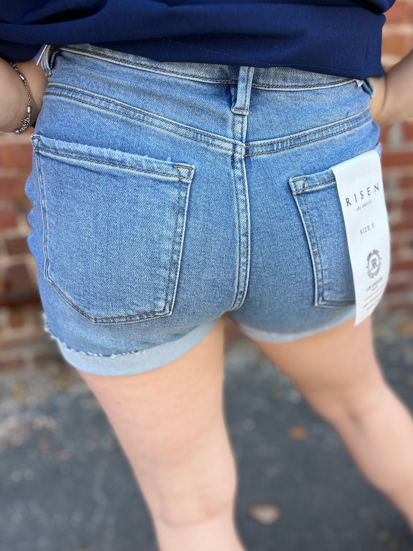 Risen HR Medium Wash Turn Up Cuffed Short Risen