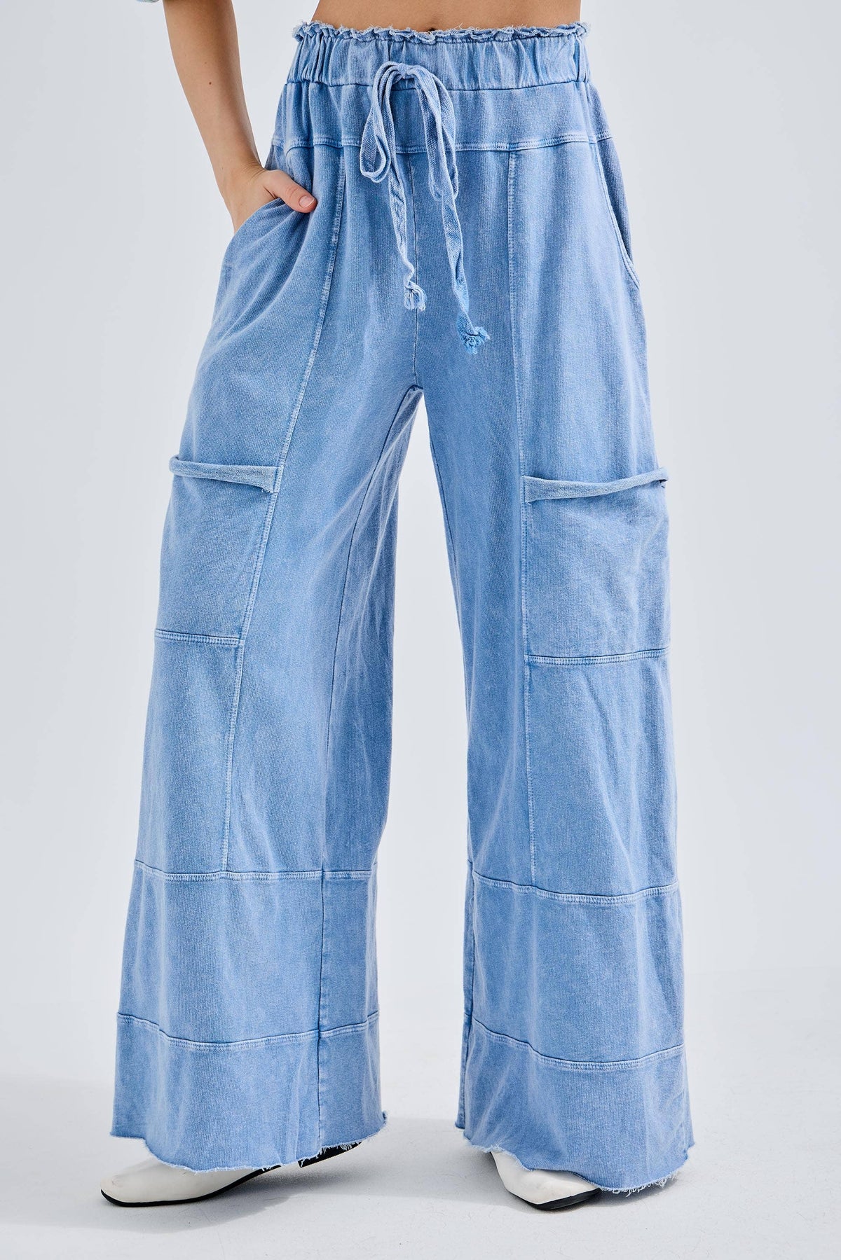 BEST Mineral Wash Wide leg Cropped pants HP5524