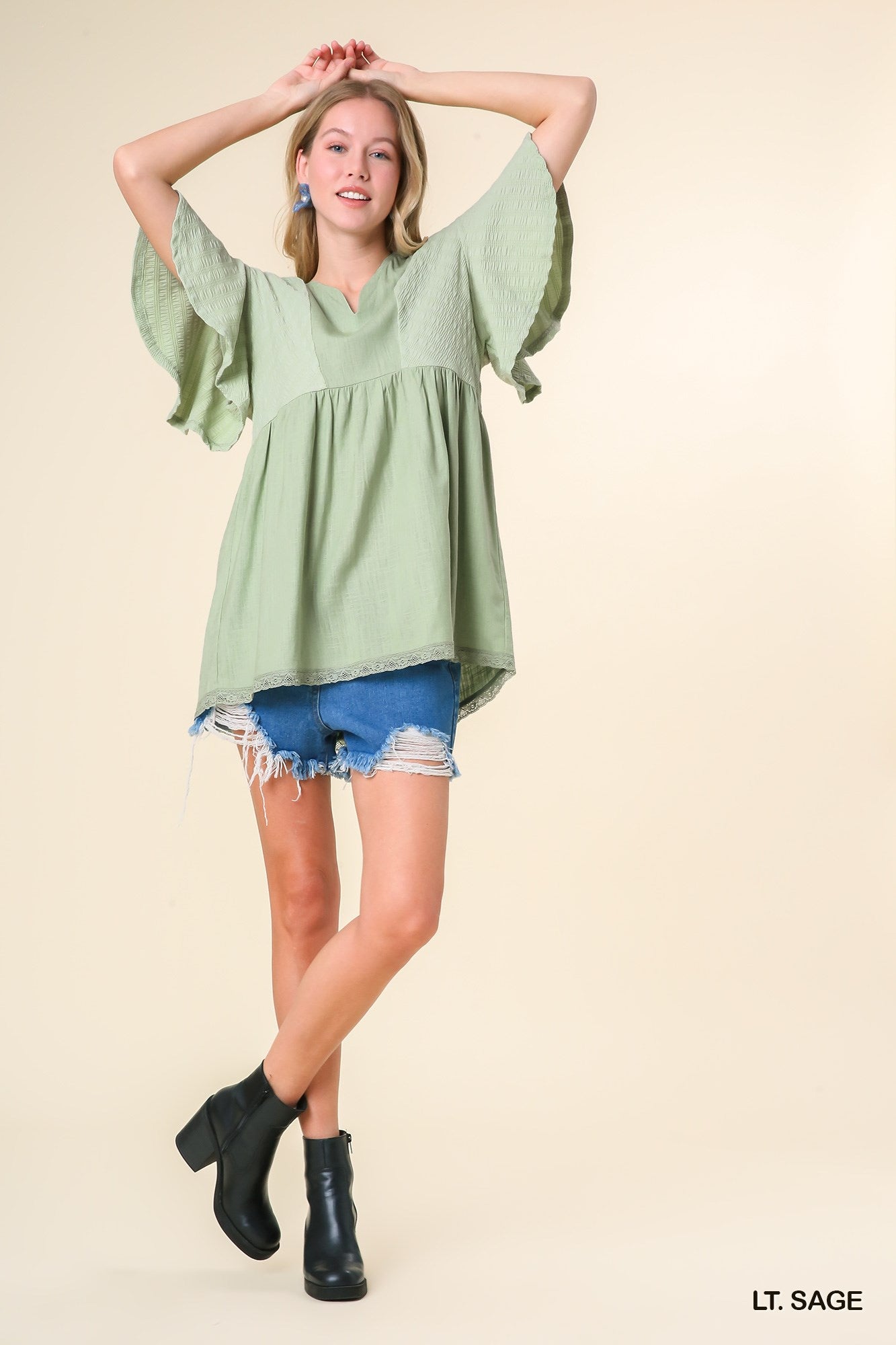 Umgee Sage Green Tunic Top