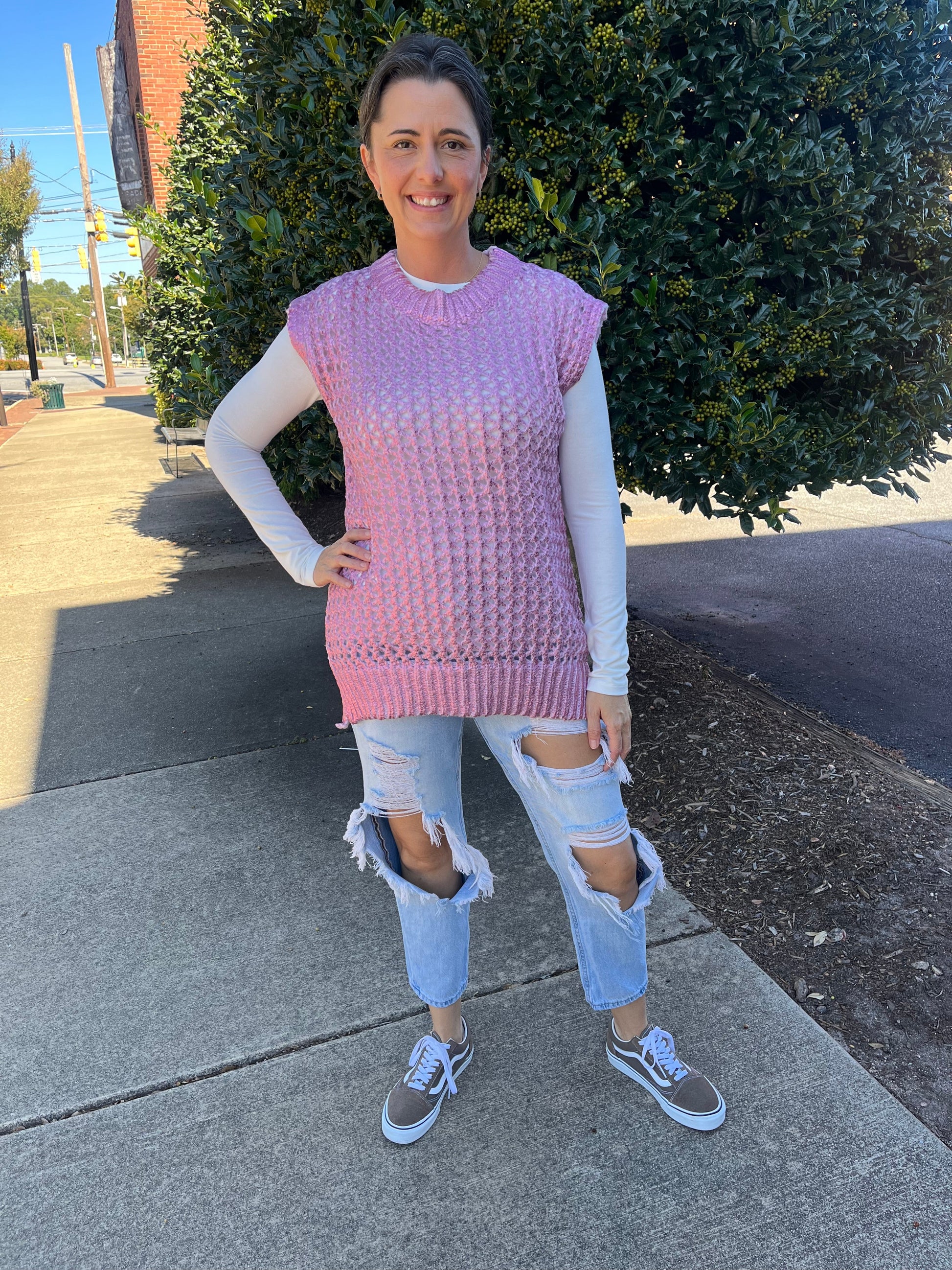 Umgee Metallic Foil Sweater Tunic Umgee