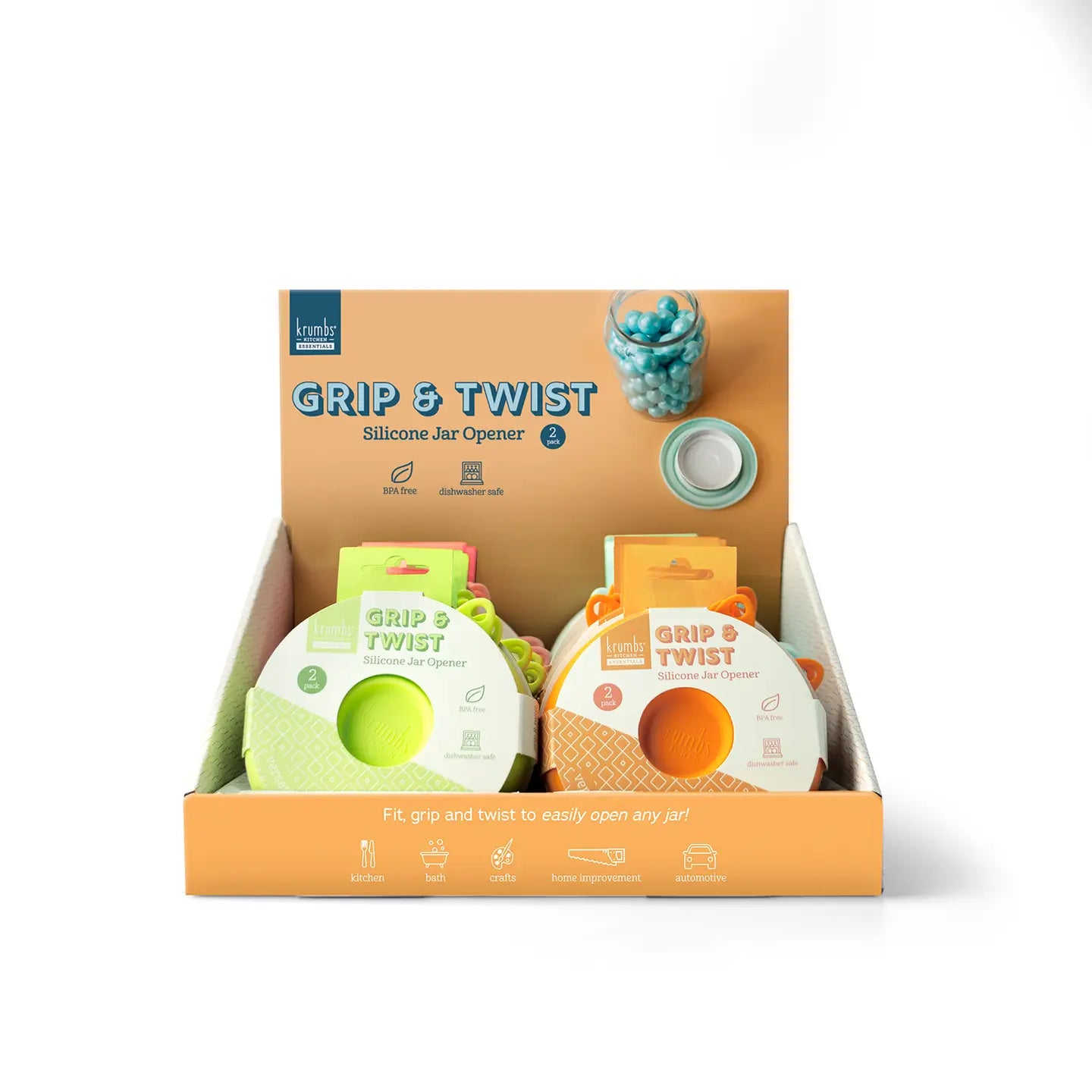 Krumbs Kitchen Essentials Silicone Jar Opener- 2 Pack