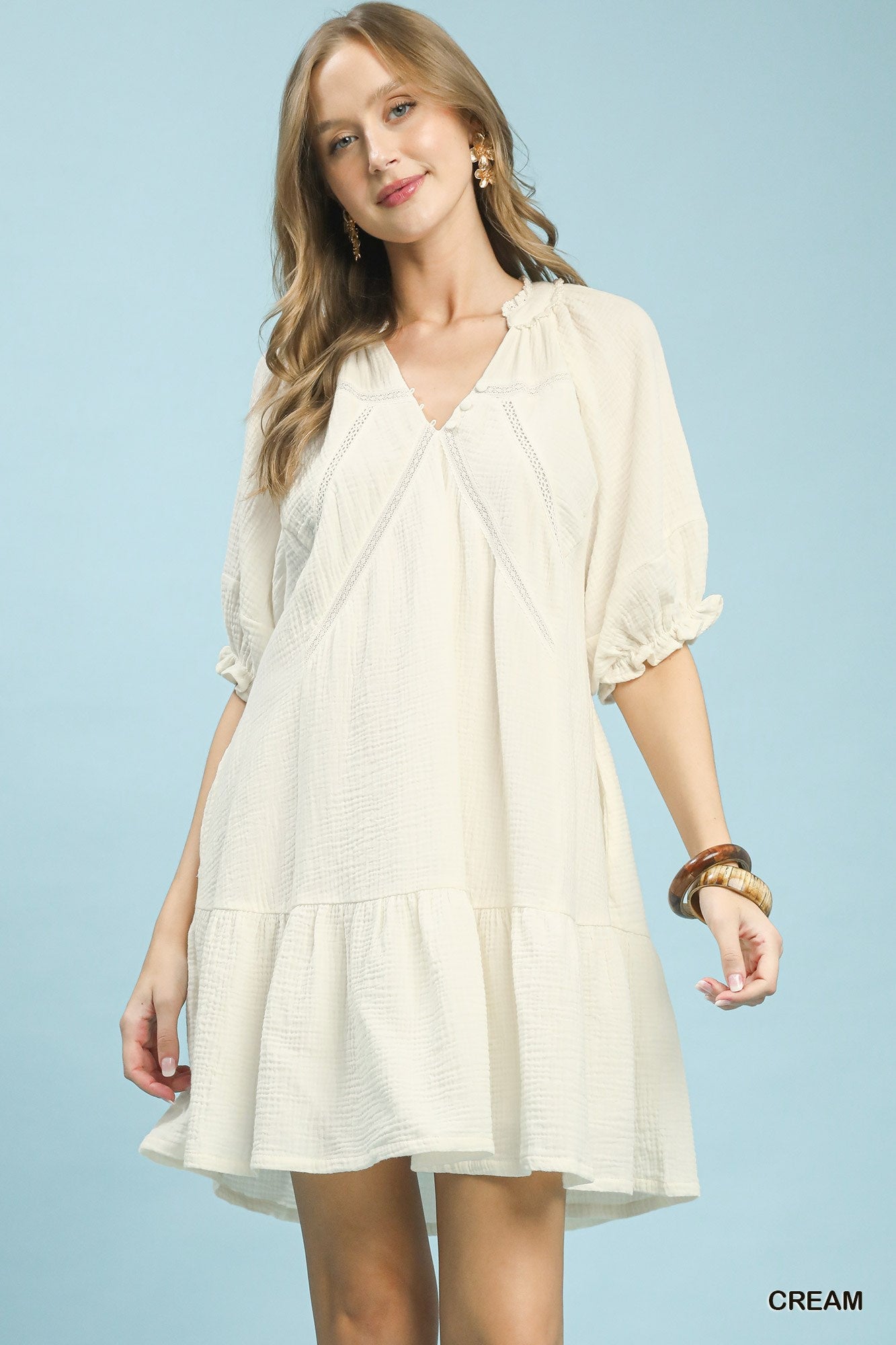 cotton gauze mini dress Umgee Cream Bec + Bridge Romee up evening Available Colors COARSE:XL Classic Hand Carving Solid Teak Wood Dressing Table
