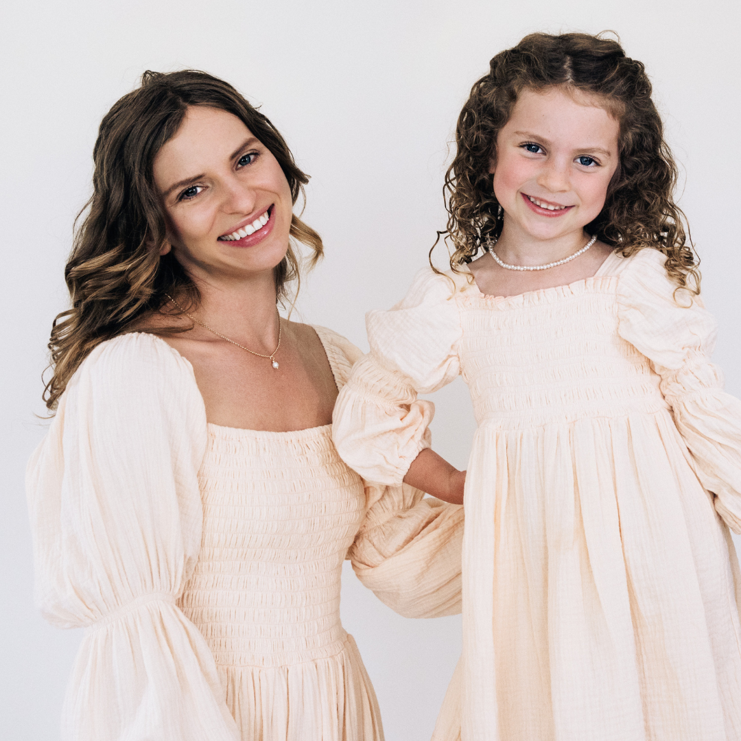 Muslin Puffed Sleeve Mommy & Me Dress - Child: 8-9Y