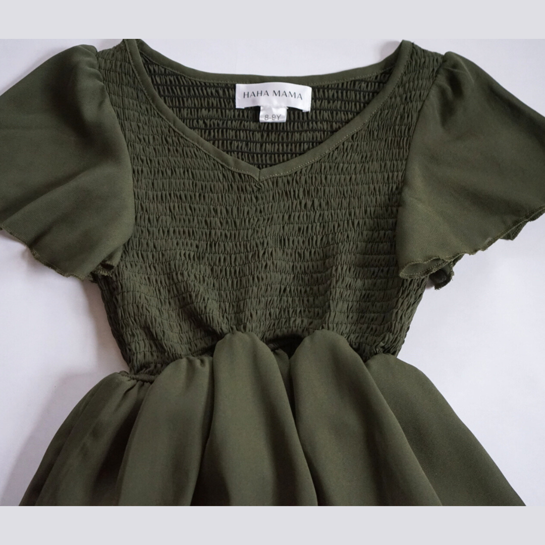 Dark Green Chiffon Dress - Child: 12-18M