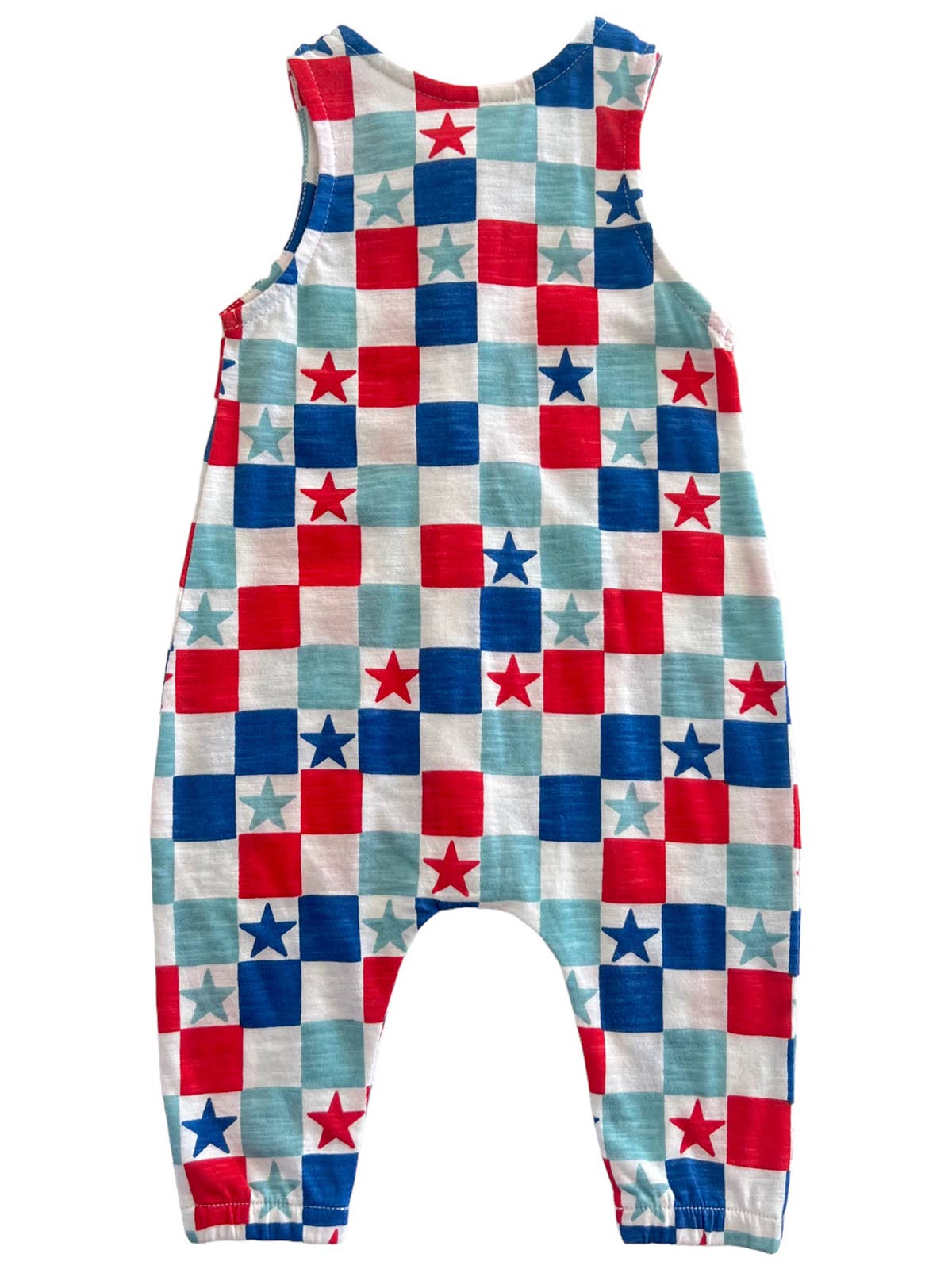 Red, White & Blue Checkerboard / Organic Bay Jumpsuit (Baby): 2Y SIIX Collection