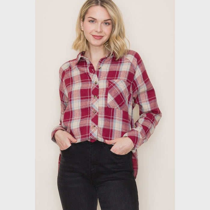 Plaid Flannel Button Down Shirt