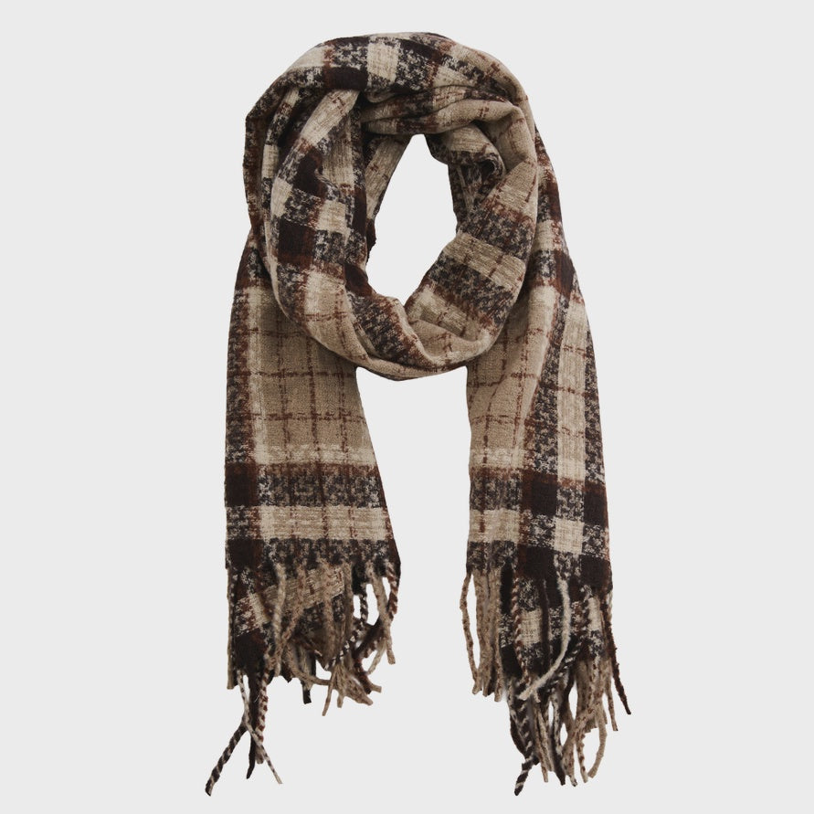 Plaid Scarf Classic Fringe Brushed Acrylic Rory Wrap