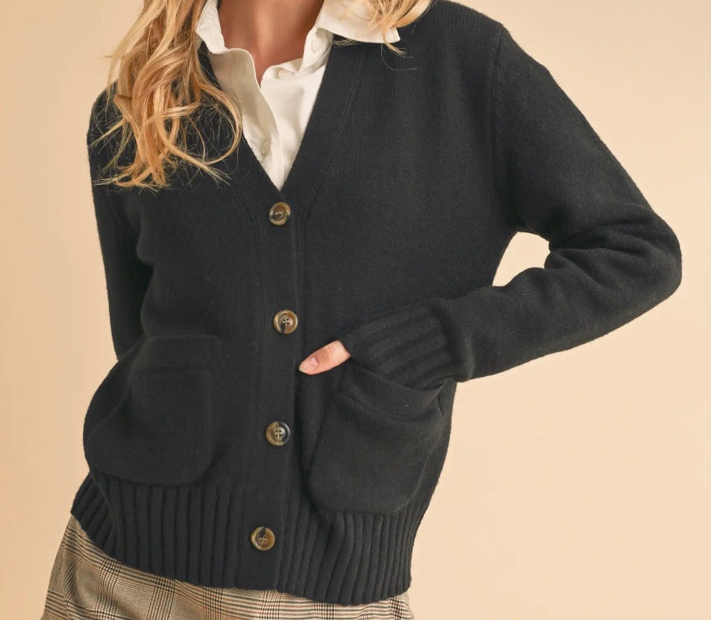 Black Classic Perla Cardigan