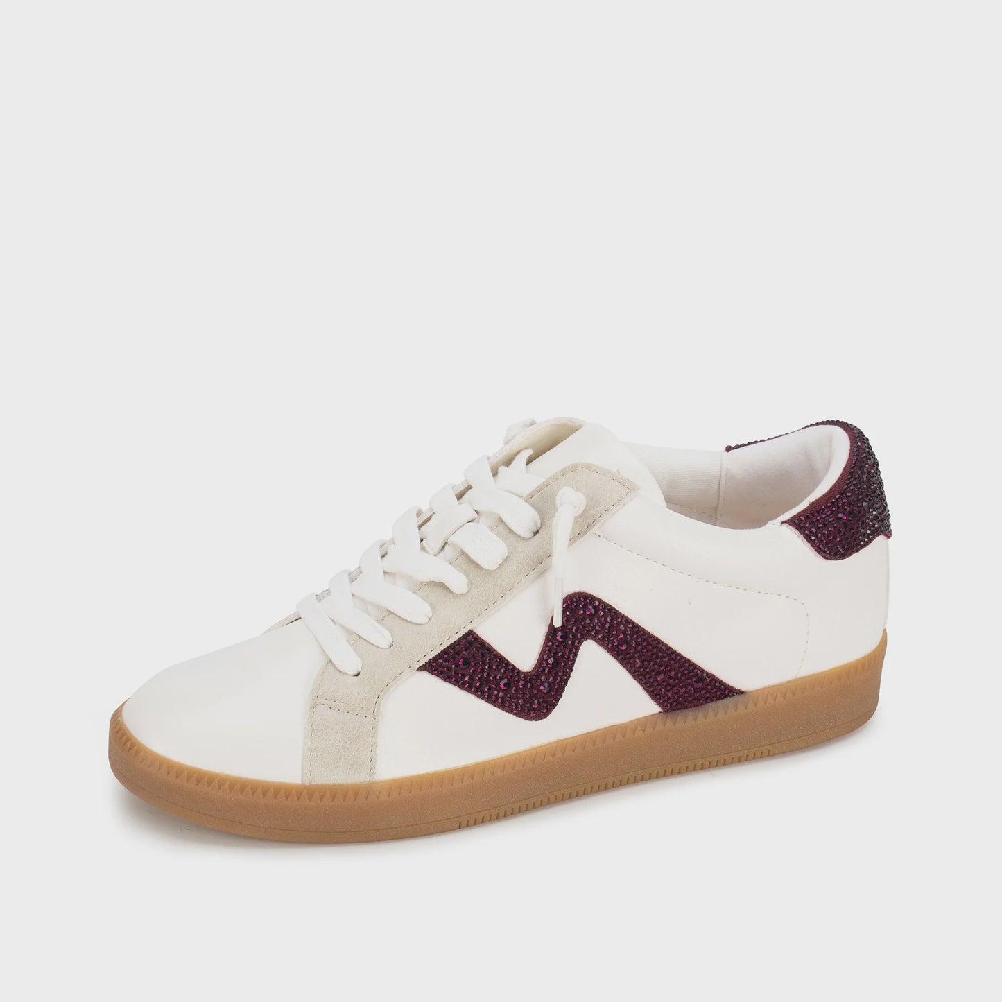Yellow Box Ziti Crystal Sneaker - Burgundy