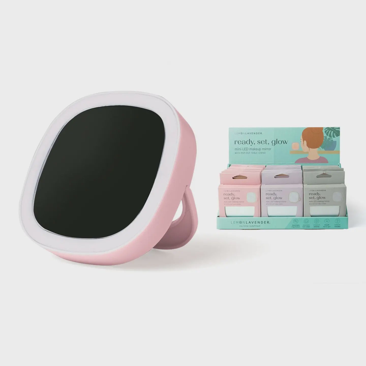 Lemon Lavender® Ready, Set, Glow Mini LED Makeup Mirror