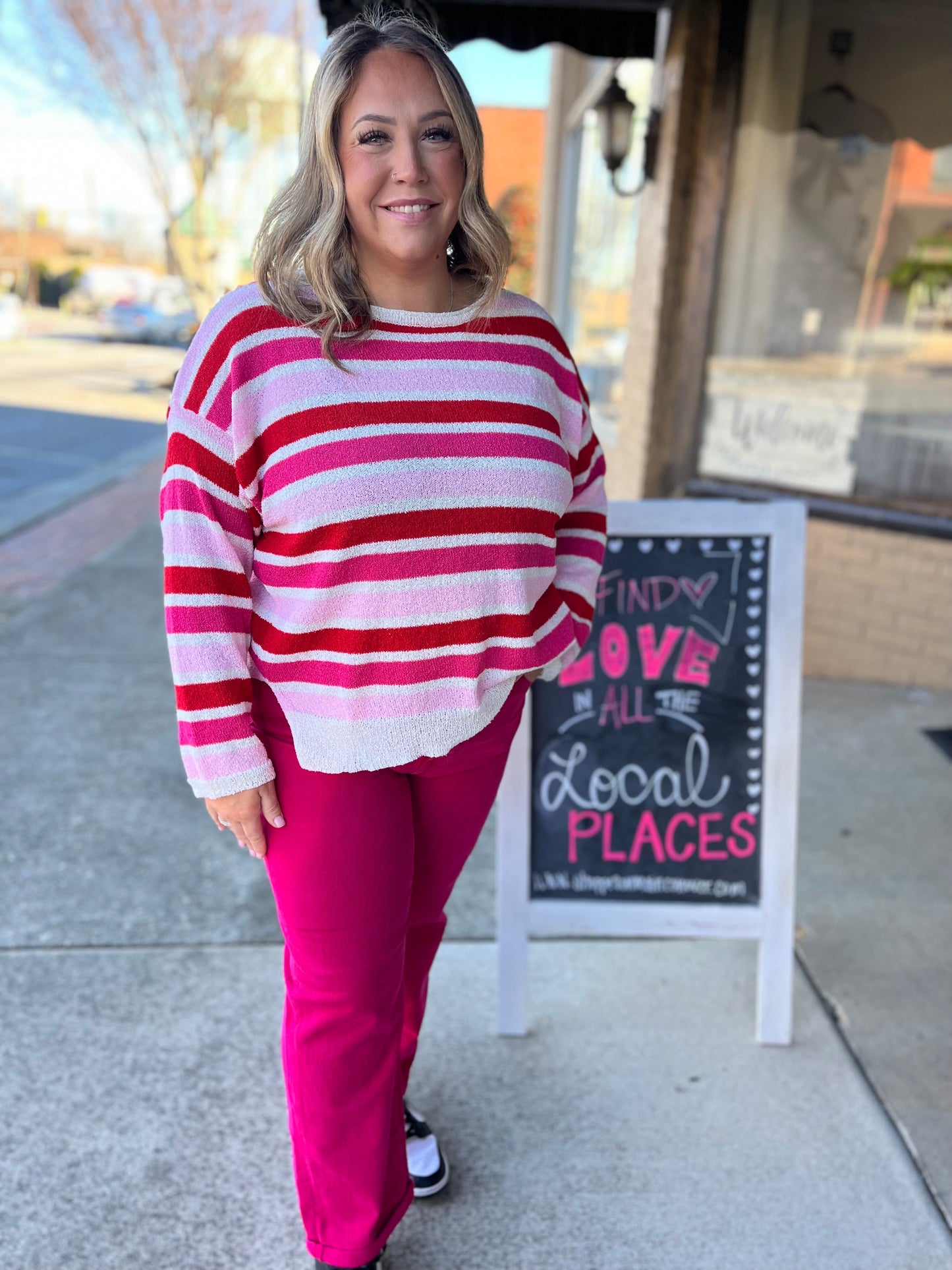 PLUS Risen HR Fuchsia Boyfriend Pant Risen