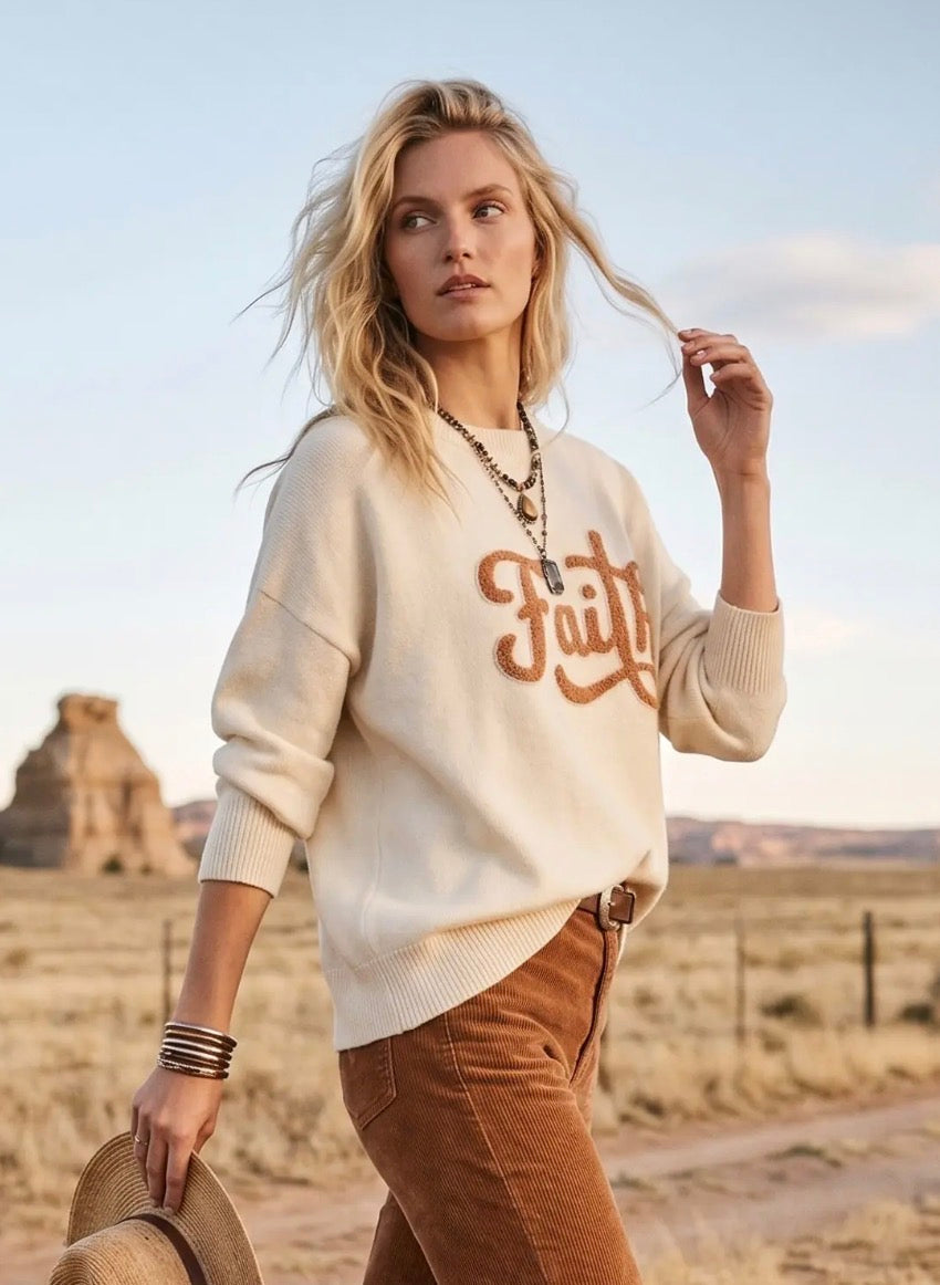 FAITH Embroidered Oversized Sweater