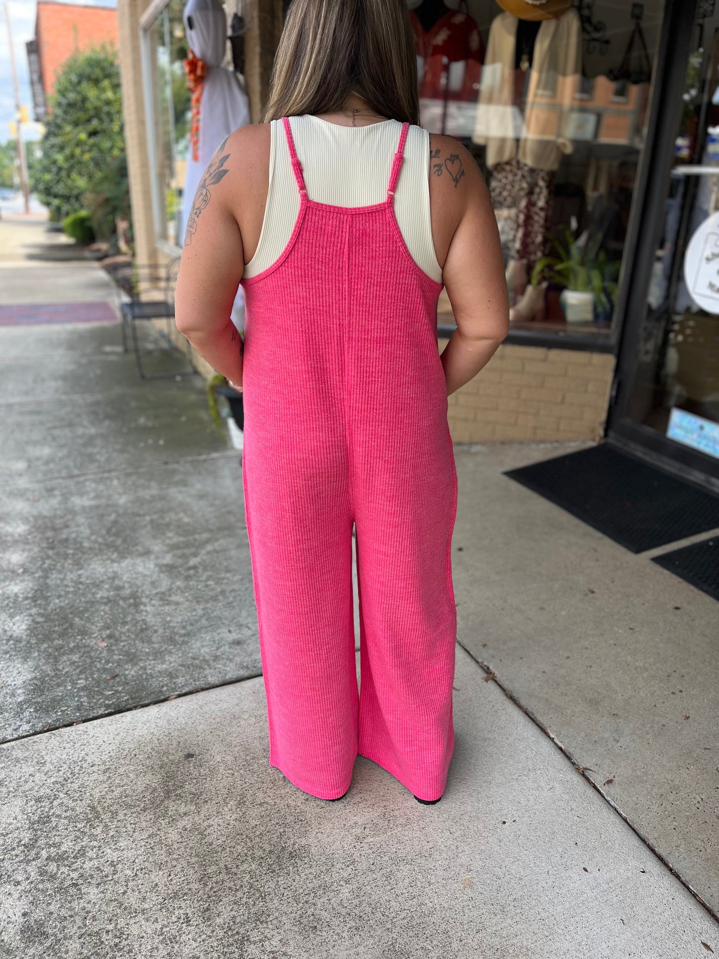 Simply Southern Knit Jumpsuit +PLUS - Pink Simply Southern