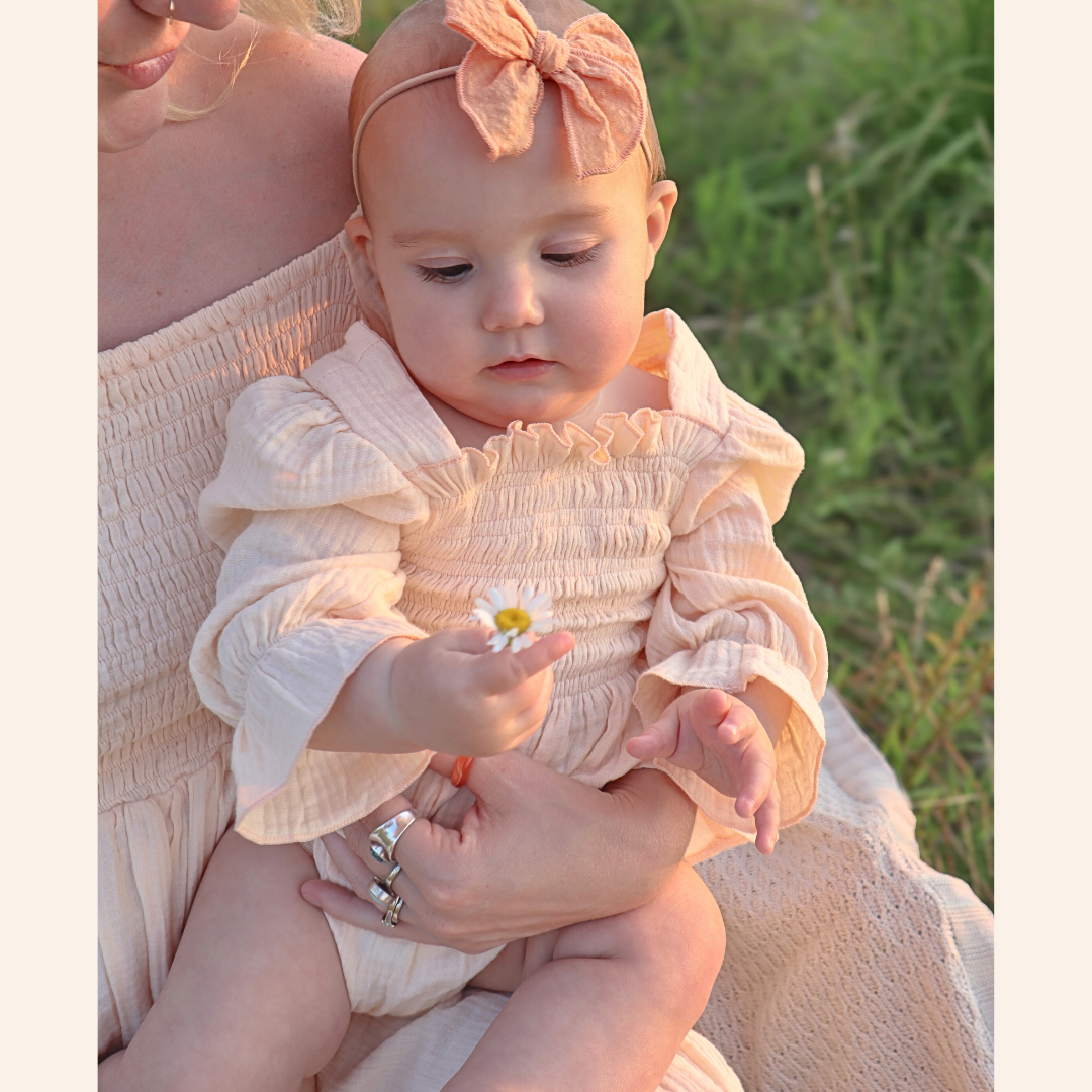 Muslin Puffed Sleeve Mommy & Me Dress - Infant: 9-12M