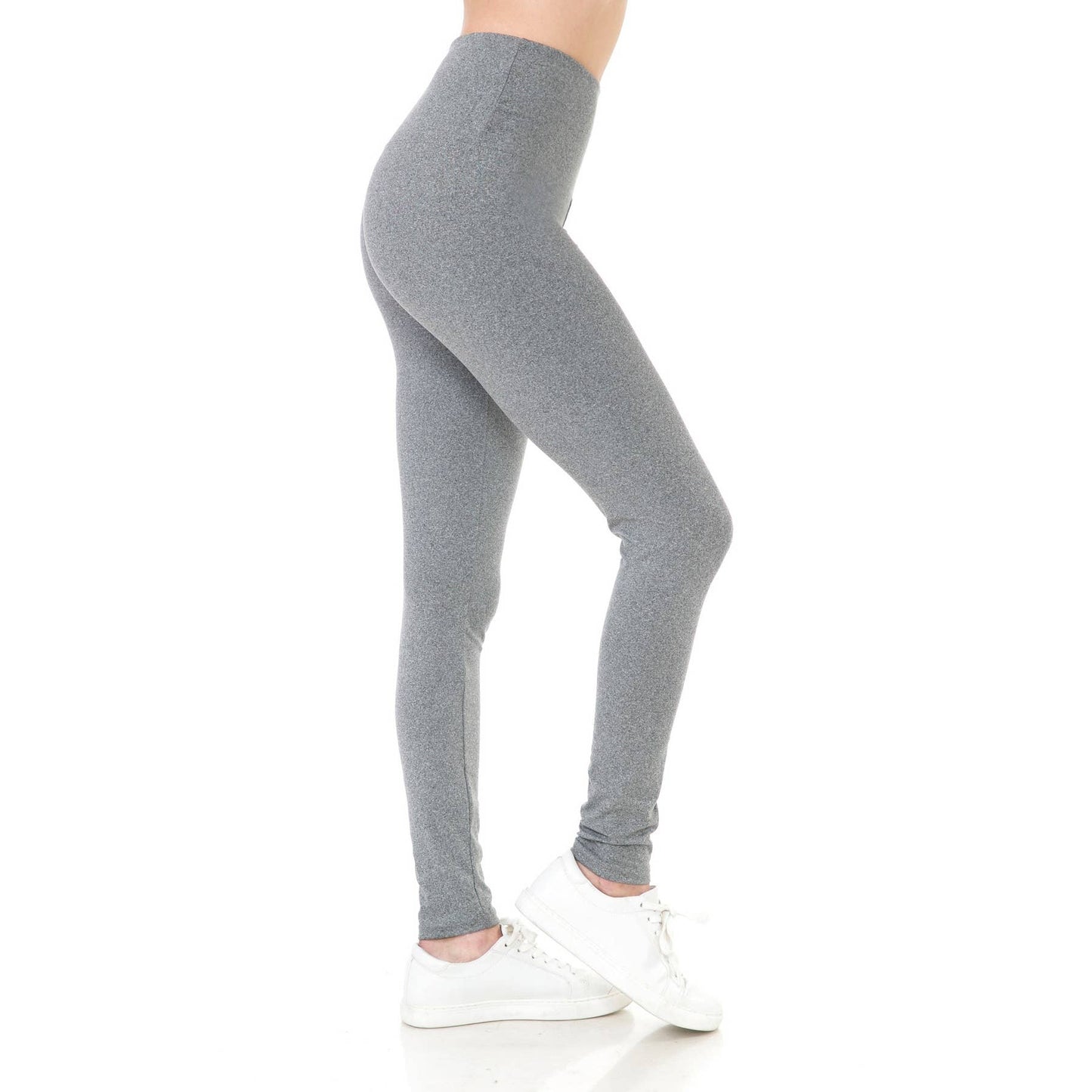 5" Yoga Band Buttery Soft High Waist Leggings: H Dark Charcoal / ONE