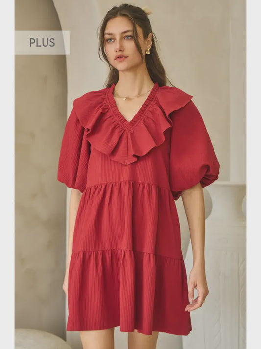 PLUS Oddi Berry Bliss Babydoll Dress