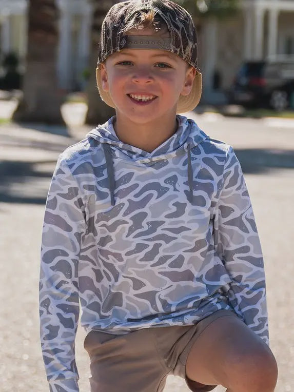 BURLEBO Youth Performance Hoodie - White Camo BURLEBO