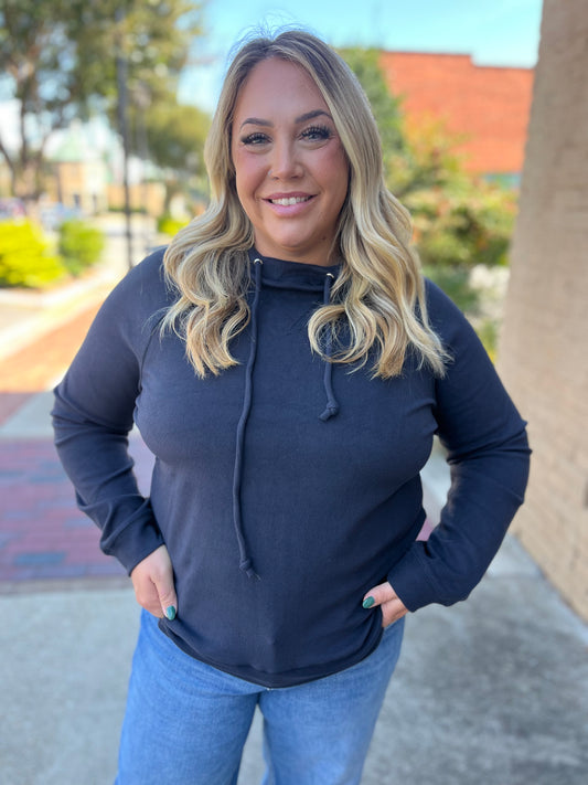 Staccato Charcoal Luxe Micro-Brushed Hoodie