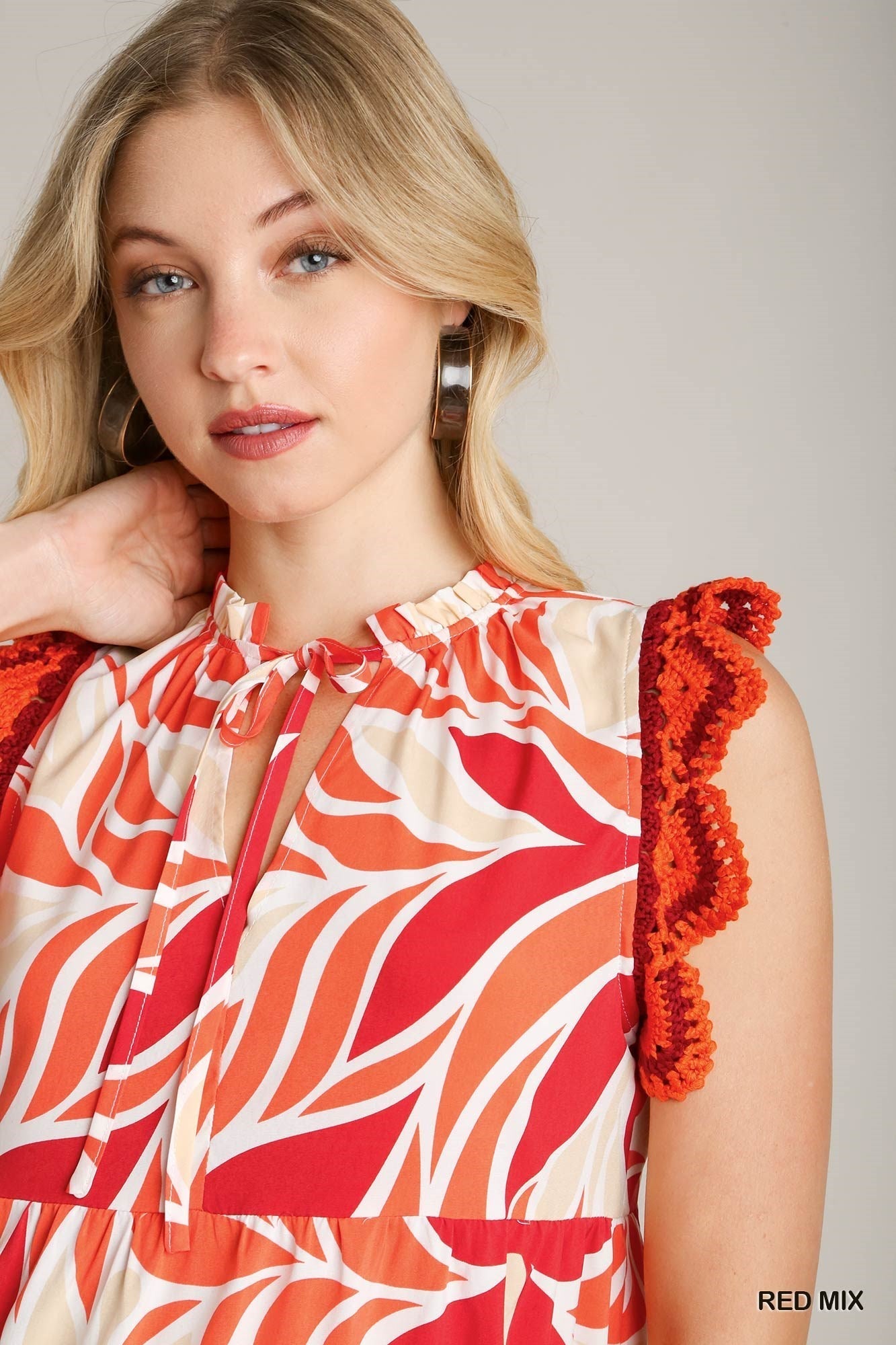 Umgee Women's Tropical Tiered Midi Dress Umgee